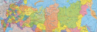 Подробная карта России - с областями, городами - улицами и домами, дорогами